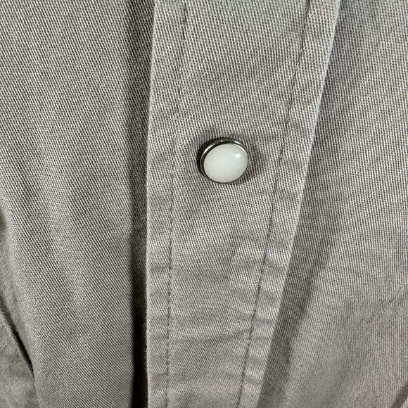 Vintage WRANGLER‎ gray cotton Pearl Snap Button Western long sleeve shirt XL - Picture 3 of 8
